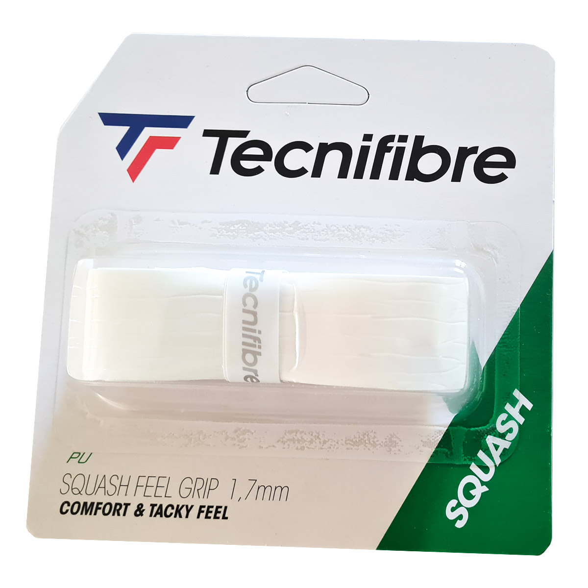 Le grip pour raquette squash Feel grip  Un très bon grip ici en blanc qui effectivement procure de bonne sensation.