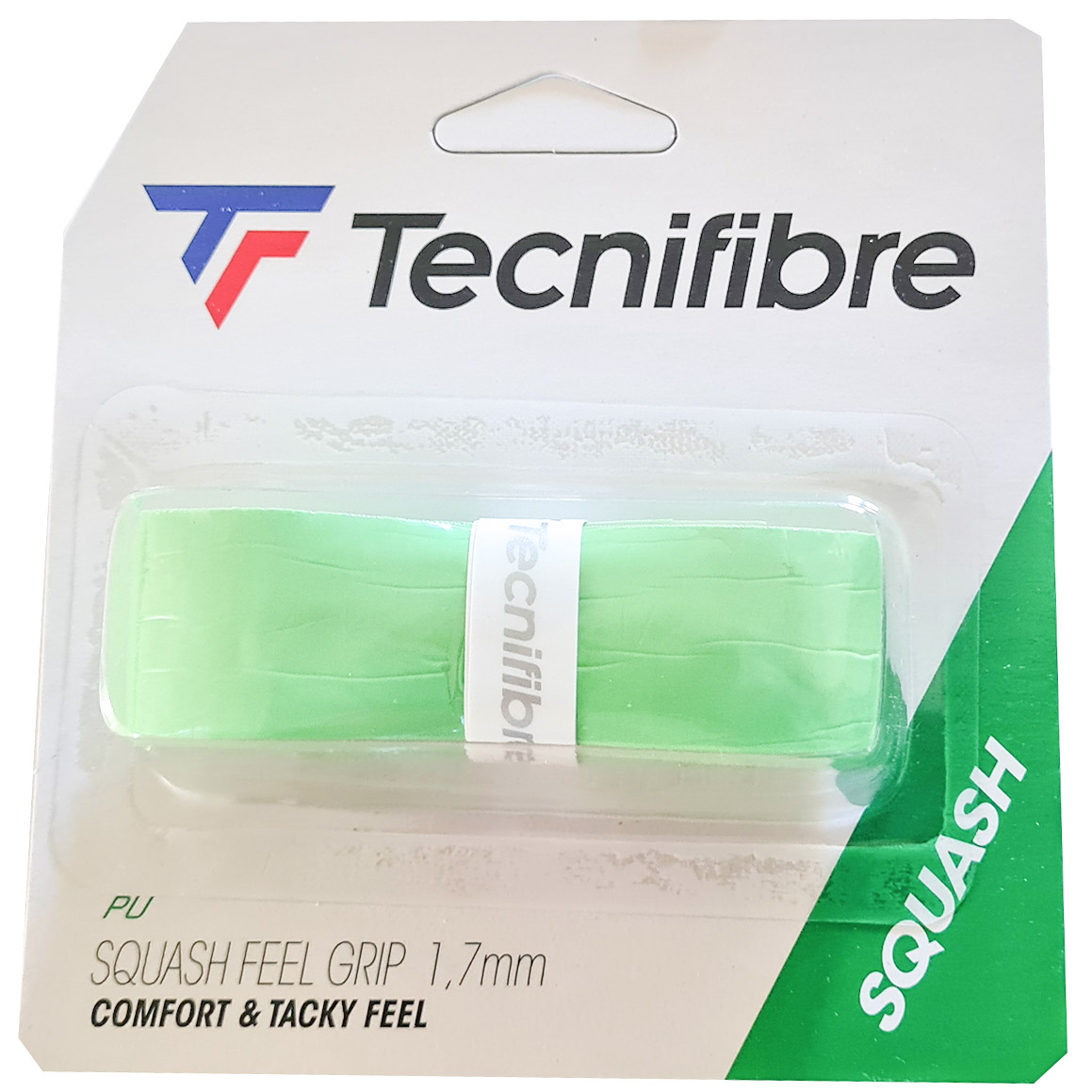 Le grip pour raquette squash Feel grip  Un très bon grip ici en vert qui effectivement procure de bonne sensation.